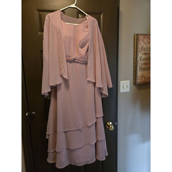 Mauve Simple Mother of the Bride Dress Zipper Back Chiffon Wedding Gowns 8 - Picture 4 of 13